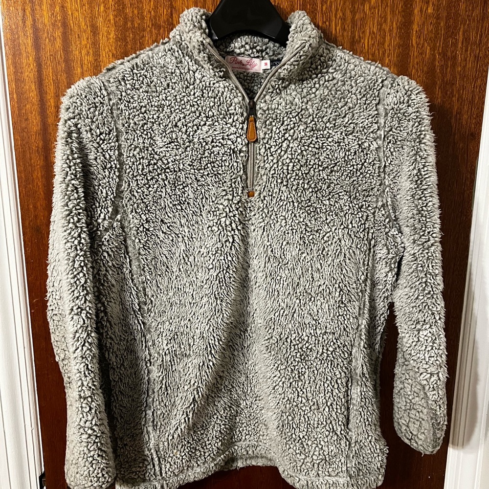 Pink Lily Soft Gray Sherpa Jacket